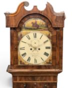 VICTORIAN MAHOGANY & OAK LONGCASE CLOCK, Charles Winstanley of Holywell, painted dial, 8-day