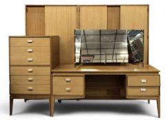 UNIFLEX MID-CENTURY BEDROOM FURNITURE, to include gent's and ladies' wardrobes, 169 (h) x 122 (w)