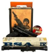 WEBLEY & SCOTT PREMIER .22 AIR RIFLE, in original box, and BSA MKIV telescopic sight 4x20