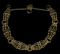 9CT GOLD GATE BRACELET, with heart-shaped locket and safety chain, 20cms (l), 11.5g Provenance: