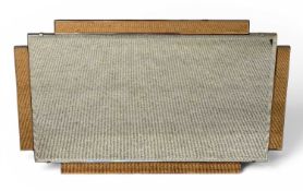 ART DECO STYLE WALL MIRROR, stepped oblong shape with bevelled edge, 49 x 77cms Provenance: