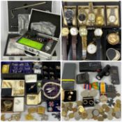 COLLECTABLES & GENTLEMEN'S ACCESSORIES, including dress watches, cufflinks, tie slides, brass