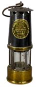 VINTAGE BRASS & METAL-CASED MINER'S LAMP, The Protector Lamp & Lighting Co., Eccles, Type SL,
