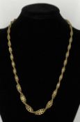 9CT GOLD TWIST LINK NECKLACE, 44cms (l), 5g Provenance: deceased estate Ynys Môn