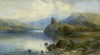 EMIL A KRAUSE (German-Welsh, 1866-1922) watercolour - 'Llanberis Lake', signed and titled lower