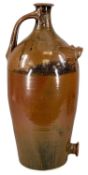 LARGE STUDIO POTTERY FLAGON, brown glazed, indistinct maker's stamp, 70cms (h) Provenance: private