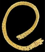 GOLD FLEXIBLE LINK BRACELET, stamped '375' (clasp broken), 20cms (l), 6.7g Provenance: private