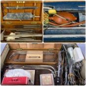 COLLECTION OF MEDICAL EQUIPMENT, 19th century and later, including a Woolley Sons & Co. surgeon's