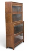 GLOBE WERNICKE STYLE GLAZED FOUR-TIER LIBRARY BOOKCASE, stackable sections, 161 (h) x 87 (w) x 31cms