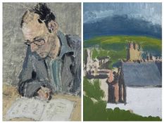 WELSH SCHOOL mid-20th century oil on paper - white-washed cottage, 33 x 23cms, and oil on paper -