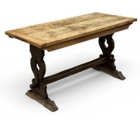 VINTAGE OAK REFECTORY TABLE, 74 (h) x 136 (w) x 70cms (d) Provenance: private collection Ynys Môn