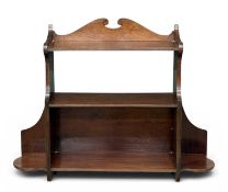 EDWARDIAN MAHOGANY WALL SHELF, 60 (h) x 69 (w) x 15cms (d) Provenance: private collection Ynys Môn