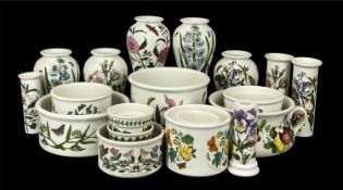 PORTMEIRION BOTANIC GARDEN, including five baluster form vases, 17cms (h); various jardinières,
