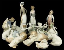 LLADRÓ / NAO: FIFTEEN FIGURINES / ANIMAL FIGURES, 29cms (h) the larger Provenance: private
