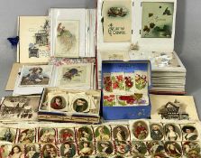 ANTIQUE EPHEMERA including two albums of antique and vintage greetings cards, silk cigarette cards