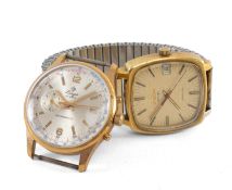 VINTAGE GENT'S WRISTWATCHES, Lings 21 Prix chronometer with gold-plated case, 36mms (diam.), and