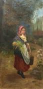 R. LANGLEY (British school, late 19th century) oil on canvas - full-length portrait of a young
