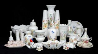 AINSLEY WILD TUDOR COTTAGE GARDEN ORNAMENTS, quantity including vases, bowls, ornaments, with