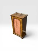 VICTORIAN STAINED WALNUT & INLAID MUSIC CABINET, fitted with shelves behind a glazed door, 94 (h)