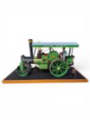 SCALE MODEL STEAM TRACTION ROLLER, in glazed display case, 23.5 (h) x 42.5 (w) x 19.5cms (d)