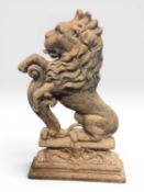 METALWARE & COLLECTABLES including 19th century cast iron lion rampant doorstop, 38cms (h); brass