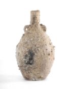 ‡ NIC COLLINS (British, b. 1958) salt glazed, wood fired stoneware bottle vase, course textured