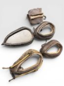 ANTIQUE & VINTAGE LEATHER HORSE TACK, including four horse collars, one with mirror insert