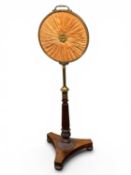REGENCY ROSEWOOD, EXTENDING BRASS & RADIAL SILKWORK POLL SCREEN attributed to Gillows, circa 1820,