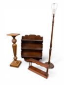 MAHOGANY COLLECTOR'S WALL SHELVES late 19th century, 94 (h) x 67 (w) x 16cms (d); turned and stained