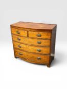 MAHOGANY BOWFRONT CHEST OF DRAWERS early 19th century, fitted with two short and three long