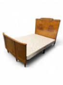 FRENCH WALNUT & ORMOLU MOUNTED DOUBLE BED in the Empire style, circa 1900, with later bed frame, the