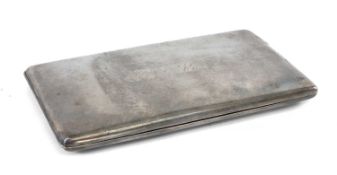 GEORGE V RECTANGULAR SILVER CIGARETTE CASE, of plain form, Blanckensee & Son, Birmingham 1919, 14