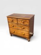VICTORIAN MAHOGANY SMALL CHEST OF DRAWERS, 90 (h) x 93 (w) x 47cms (d) Provenance: private