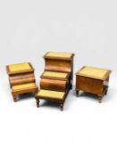 VICTORIAN MAHOGANY STEP COMMODE, 66 (h) x 47 (w) x 68cms (d); and two further Victorian step