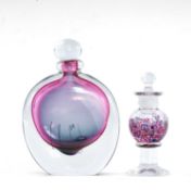 20TH CENTURY GLASSWARE, Sommerso studio glass perfume bottle by Chris Comins, pink and clear