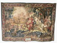 DECORATIVE SILKSCREEN TAPESTRY, depicting the defeat of the Spanish army near the Bruges canal by