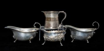 SILVER COLLECTABLES comprising pair of Asprey of London sauceboats, London 1913; small Edwardian