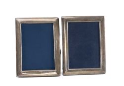 TWO MODERN SILVER RECTANGULAR PHOTOGRAPH FRAMES, each 15.5 x 12cms Provenance: deceased estate