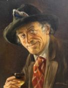 ‡ ROSEMARIE GARTNER (German, b. 1918) oil on canvas - head and shoulder portrait of a Bavarian