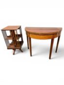 MAHOGANY & INLAID SMALL REVOLVING BOOKSTAND, 77 (h) x 38cms²; and a George III mahogany and inlaid