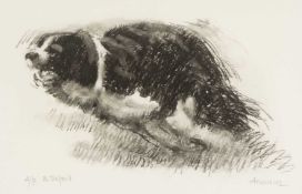 ‡ ANEURIN JONES (Welsh, 1930-2017) artist's proof colour lithograph - 'Ci Defaid' (Sheepdog), signed
