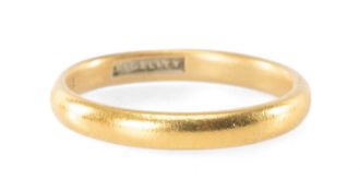 22CT GOLD WEDDING RING, size N, 3.5g Provenance: deceased estate Cheshire