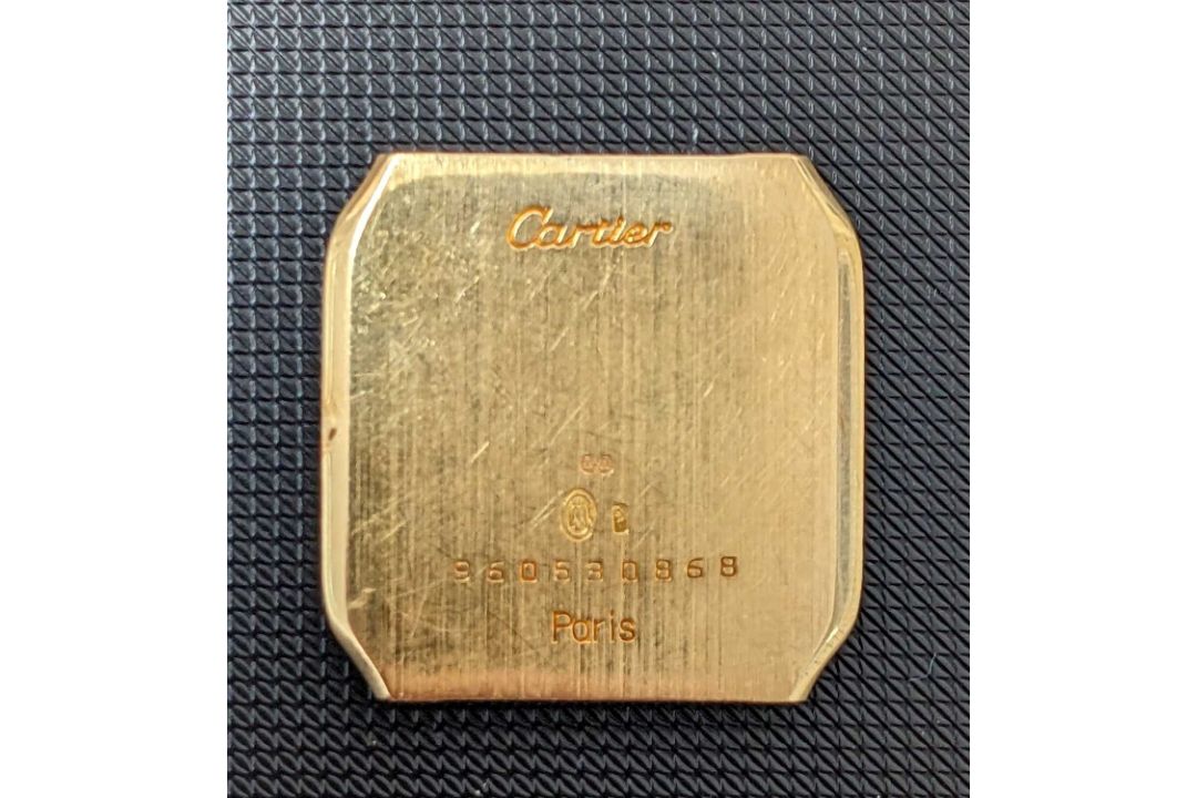 RARE LADIES' 18CT GOLD CARTIER SANTOS DUMONT WRISTWATCH, c. 1990, Ref. 9606, Cal.21 17J manual- - Image 3 of 15