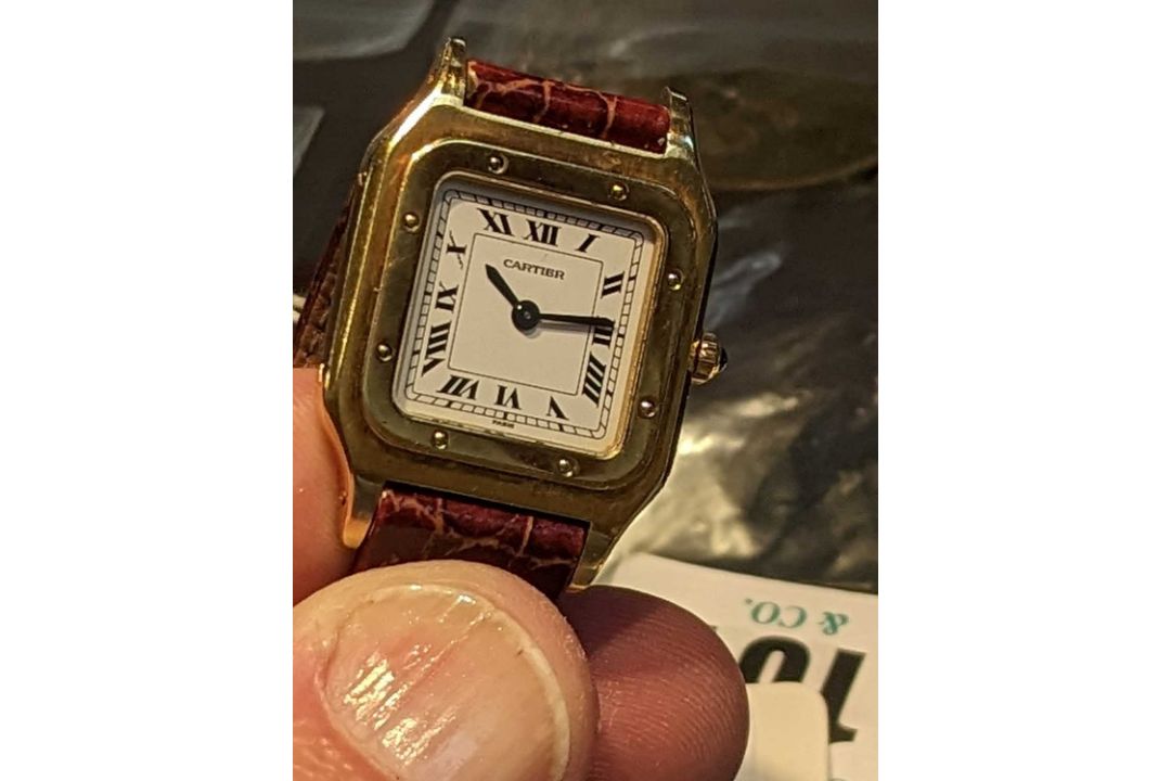 RARE LADIES' 18CT GOLD CARTIER SANTOS DUMONT WRISTWATCH, c. 1990, Ref. 9606, Cal.21 17J manual- - Image 11 of 15