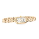 ACCURIST LADIES' 9CT GOLD BRACELET WRISTWATCH, rectangular 15mms dial, quartz movement currently not