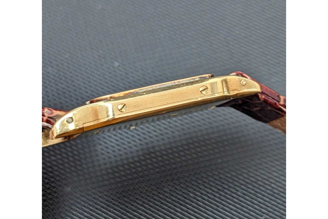 RARE LADIES' 18CT GOLD CARTIER SANTOS DUMONT WRISTWATCH, c. 1990, Ref. 9606, Cal.21 17J manual- - Image 6 of 15