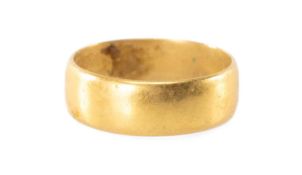 22CT GOLD WEDDING RING, size K (marks rubbed), 4.2g Provenance: deceased estate Cheshire