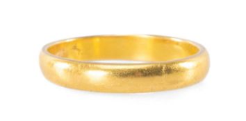 22CT GOLD WEDDING BAND, ring size Q, 4.2g Provenance: private collection Cheshire