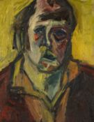 ‡ PETER PRENDERGAST (Welsh 1946-2007) oil on board - 'Self Portrait', titled and dated 1984 verso,