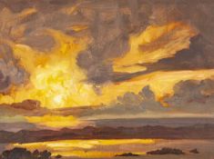 CHRISTOPHER WILLIAMS (Welsh 1873-1934) oil - entitled verso 'Evening, Kenfig Sands', circa 1910,